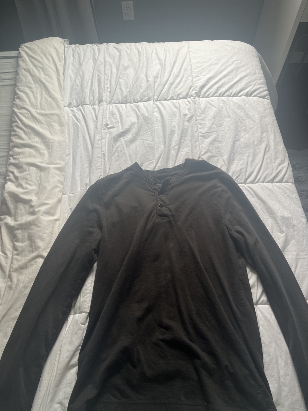Joe Fresh Black Long-Sleeve Henley Shirt